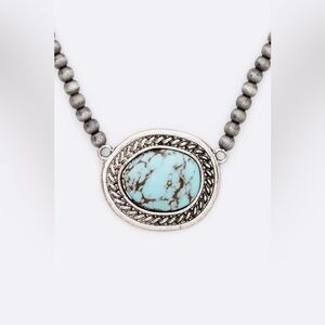 Stone Pendant Navajo Beads Collar Necklace